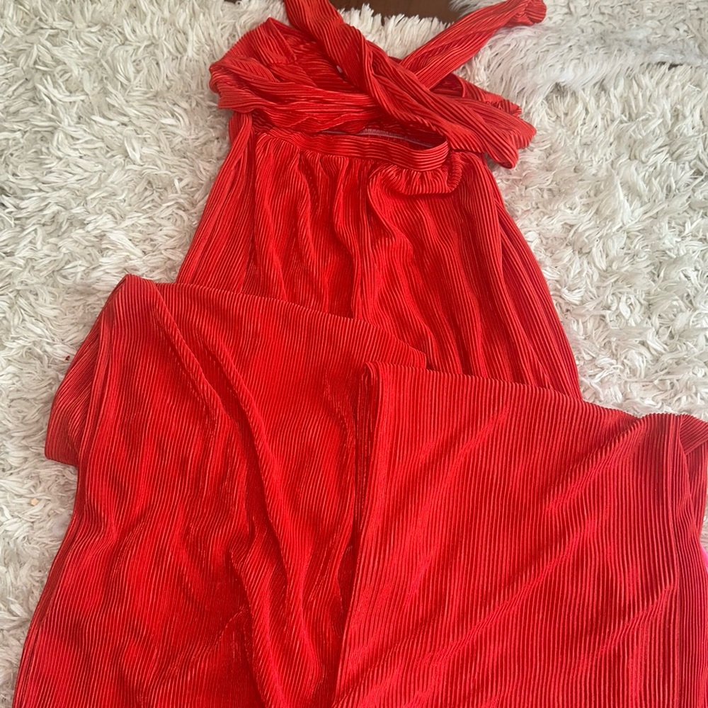 Red Crisscross Maxi Dress